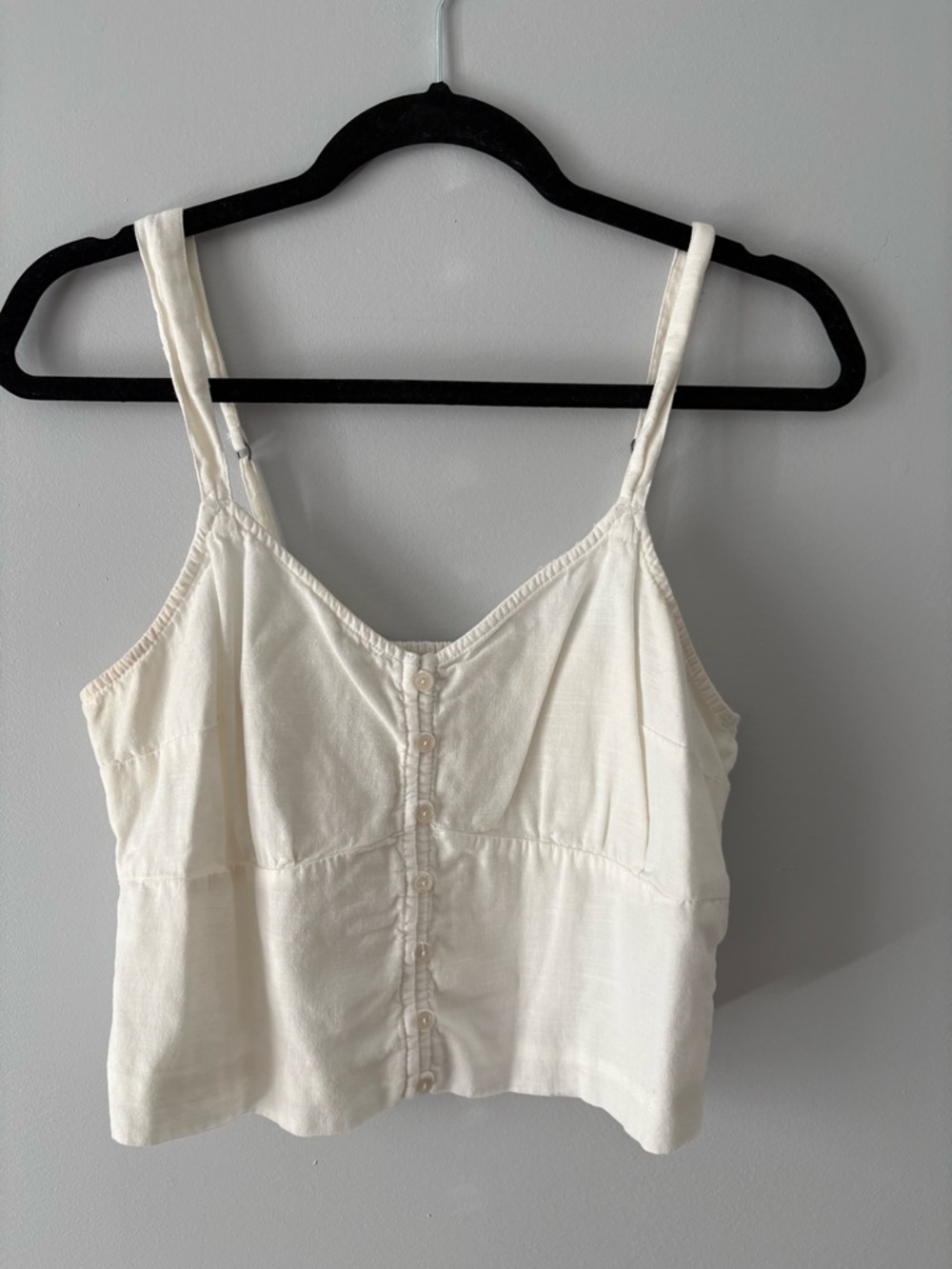Abercrombie & Fitch White Button-Front Cami